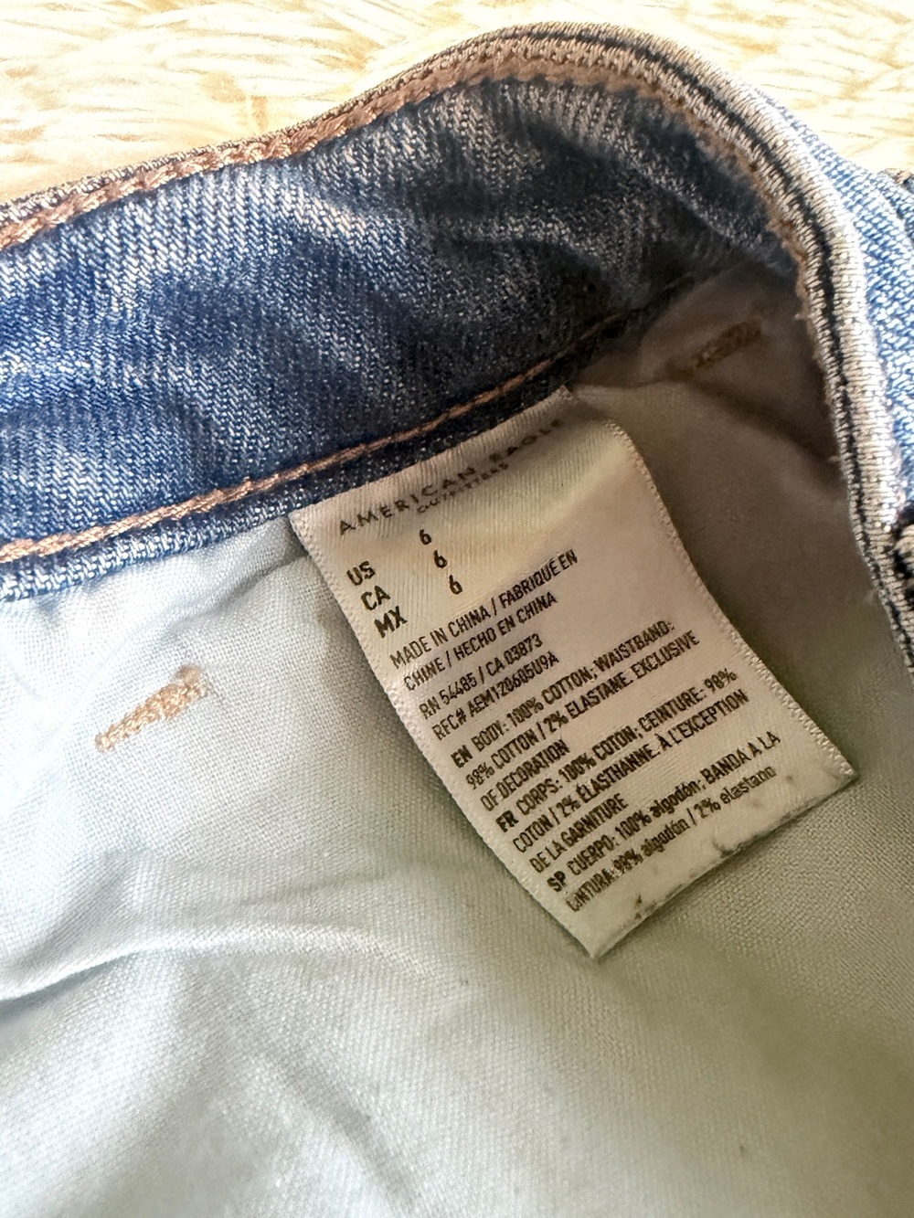 American Eagle Outfitters Light Blue Distressed Denim Shorts - Picture 4 of 6